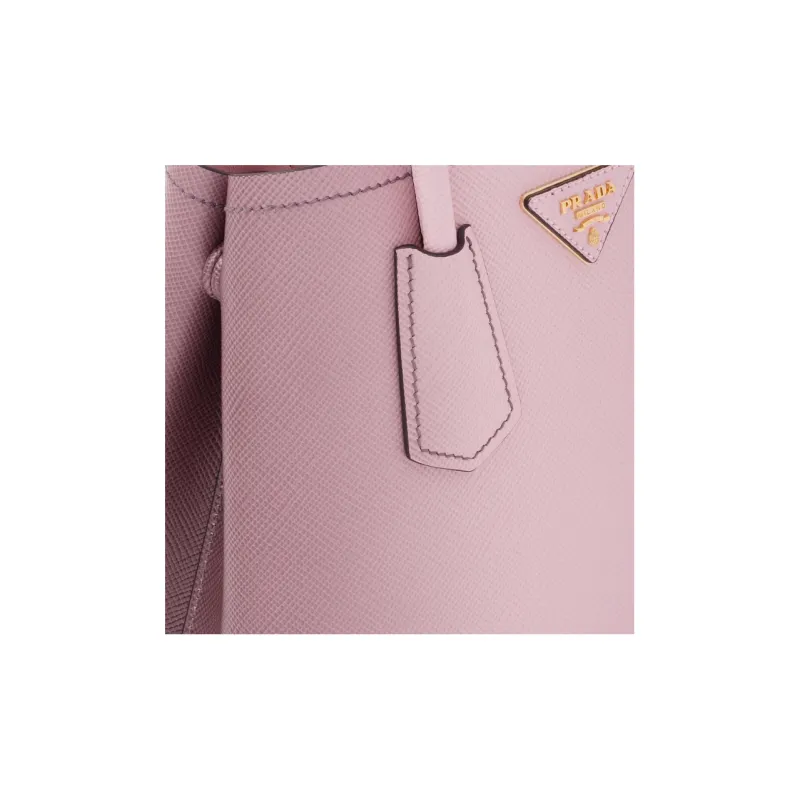 PRADA Double Leather Tote Bag Shopping Bag Handbag Mini Women's Pink-4