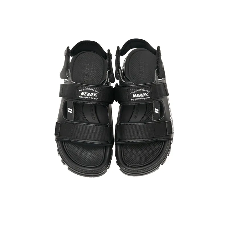 Nerdy Beach Sandals Unisex White/Black-3