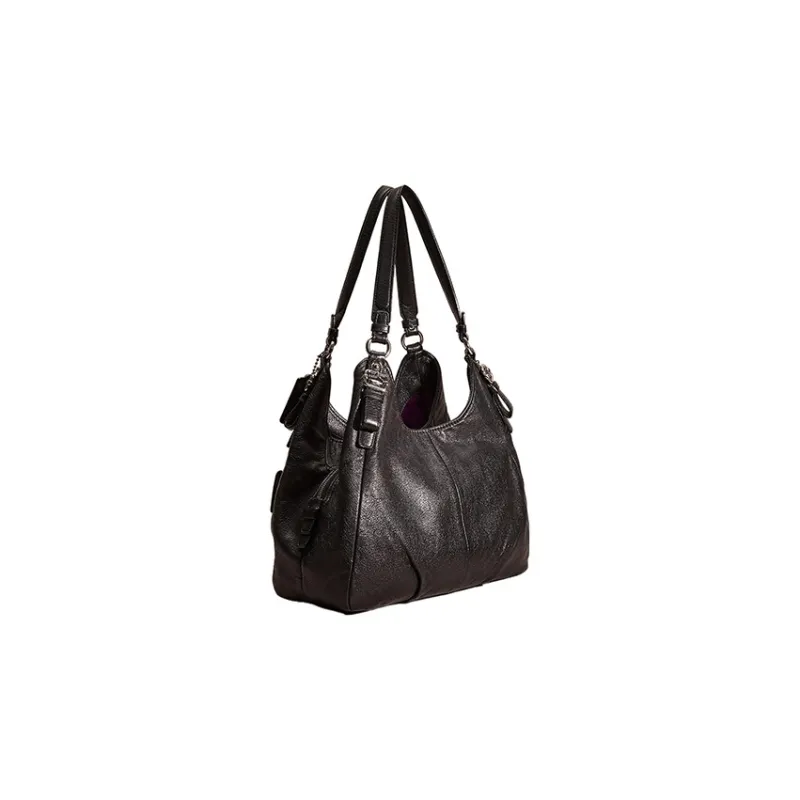 COACH Madison Leather Shoulder Bag Hobo Bag Handbag Shoulder Bag Large Size Women's Black-1