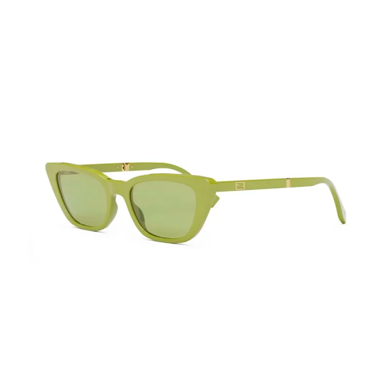 FENDI Plate Frame Cat Eye Sunglasses Unisex Green-0