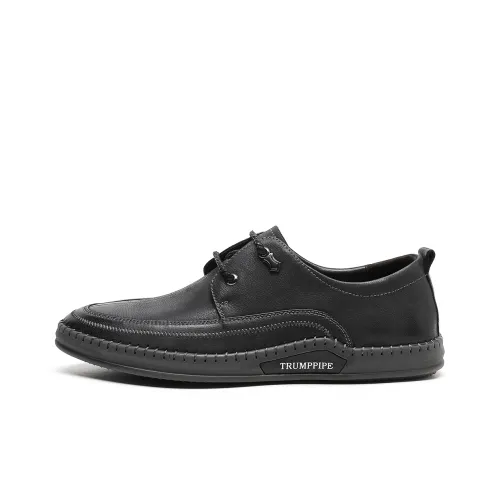 TRUMPPIPE Casual Leather Shoes Men's Black Blue