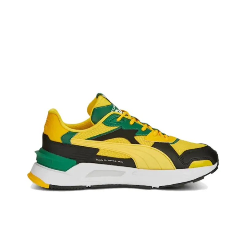 Porsche Legacy x PUMA Mirage Sport Slip-Resistant Breathable Mid-Top Sports Casual Shoes Women's Yellow Black-1