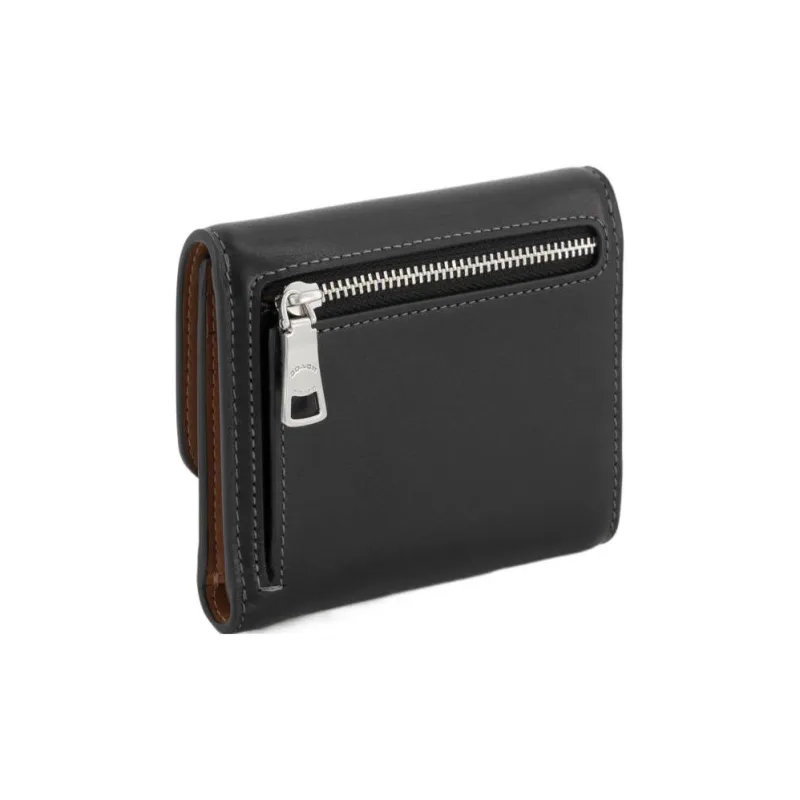 COACH Bandit Cow Leather Card Holder, Wallet Women's Black-2