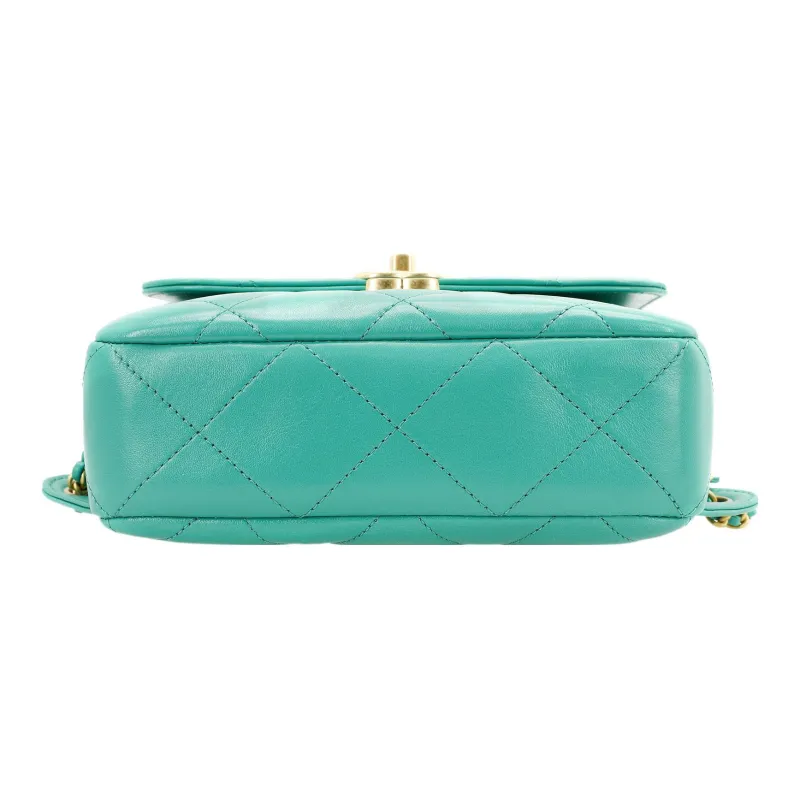 CHANEL 23P SS Sheepskin Backpack Women's Green-3