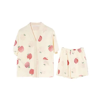 MIOJUER Pajama Set Summer Women's Custard