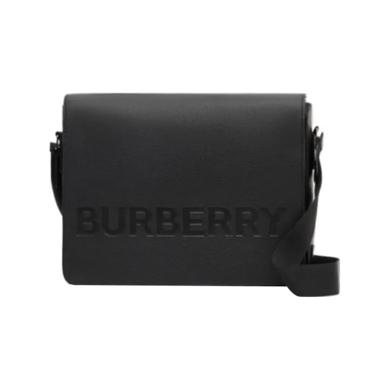 Burberry Cow Leather Messenger Bag Shoulder Bag Crossbody Bag Regular Men's Black-0
