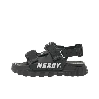 Nerdy Beach Sandals Unisex White/Black
