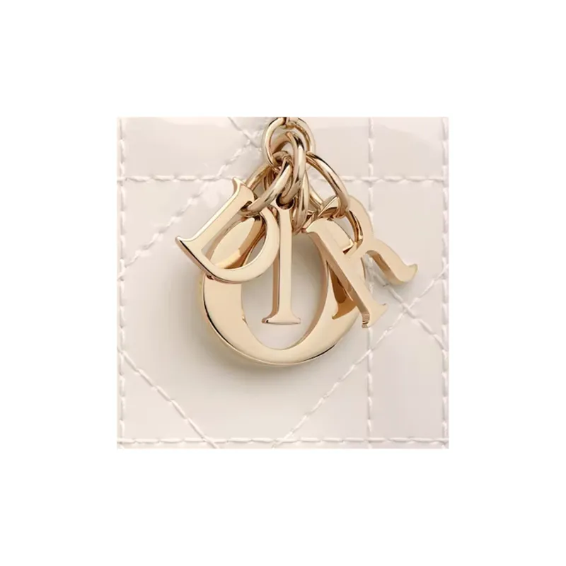 DIOR Lady Dior Patent Leather, Cow Leather Card Holder, Coin Purse, Card Holder Women's Milk White-3