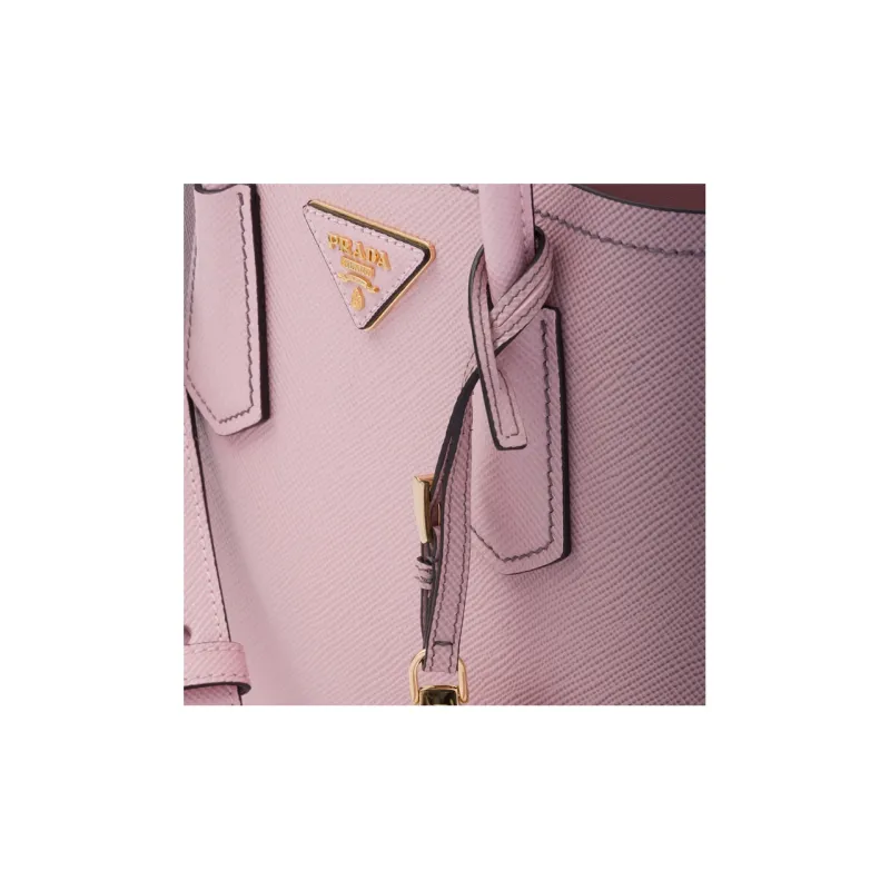 PRADA Double Leather Tote Bag Shopping Bag Handbag Mini Women's Pink-3