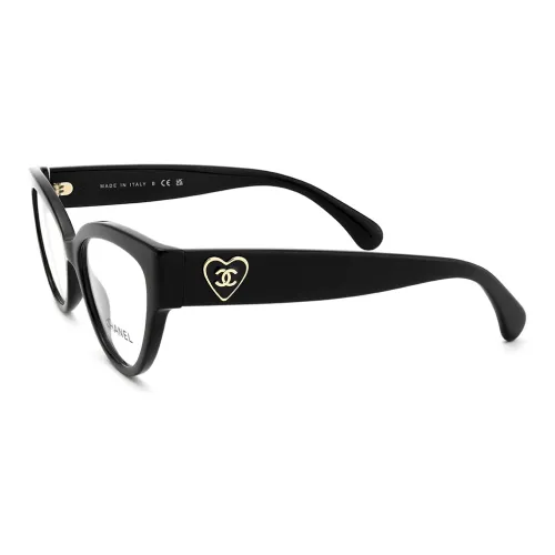 CHANEL Eyeglass Frames Unisex Black