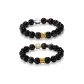 Obsidian Beaded Bracelets Couple 1 Pair (Men's+Women's)