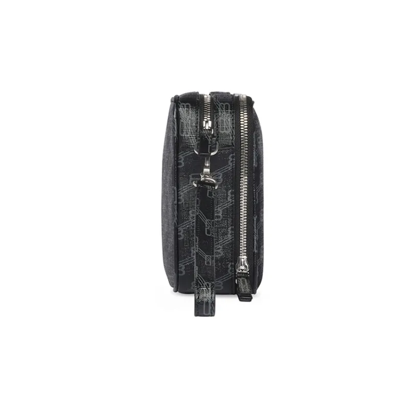 Balenciaga Coated Canvas Wrist Bag Clutch Men's Black-3