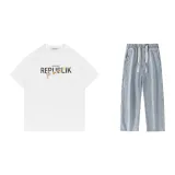 Set (White Top and Light Blue Pants)