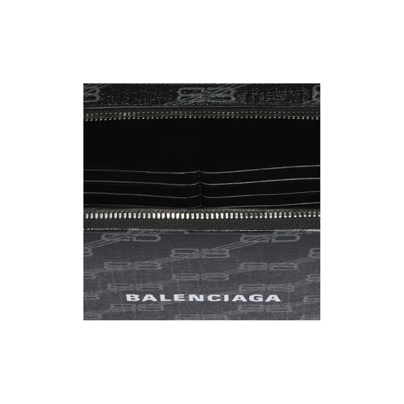 Balenciaga Coated Canvas Wrist Bag Clutch Men's Black-5