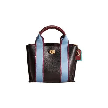 COACH Willow Pebbled Leather Tote Bag Shopping Bag Handbag Medium Size Women's Black