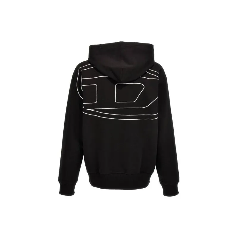 DIESEL S Macs Hood Megoval D Logo Embroidered Hoodie-1