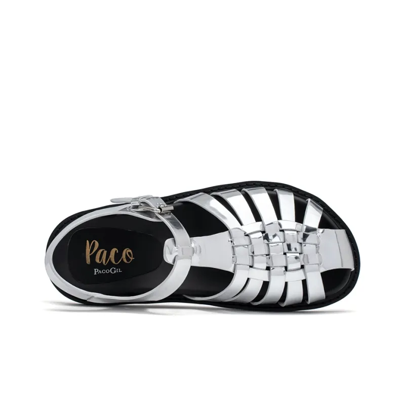 PACO GIL Stylish Sandal 2cm Women's Silver-4