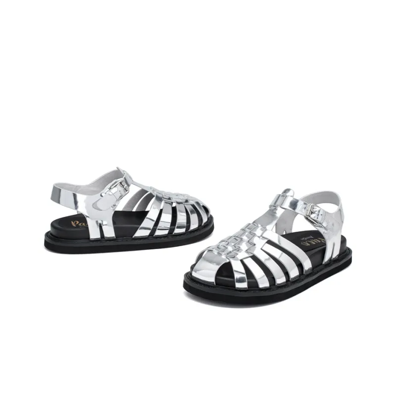 PACO GIL Stylish Sandal 2cm Women's Silver-2
