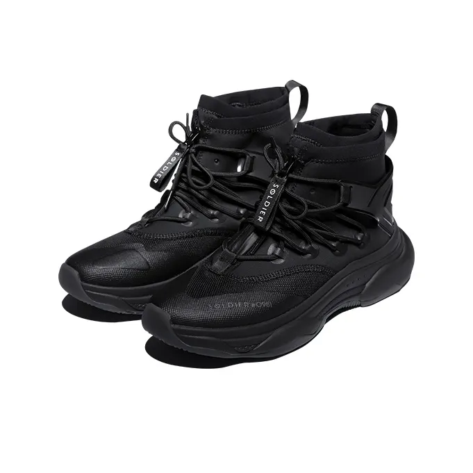 Monster Guardians Cushioning Anti Slip And Wear Resistant High Top Casual Running Shoes Men's Black-1
