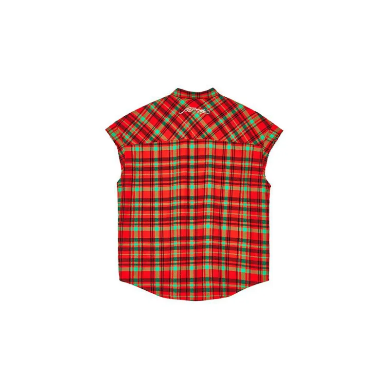Ed Hardy Vests Men Warm Neon Rose Red-1