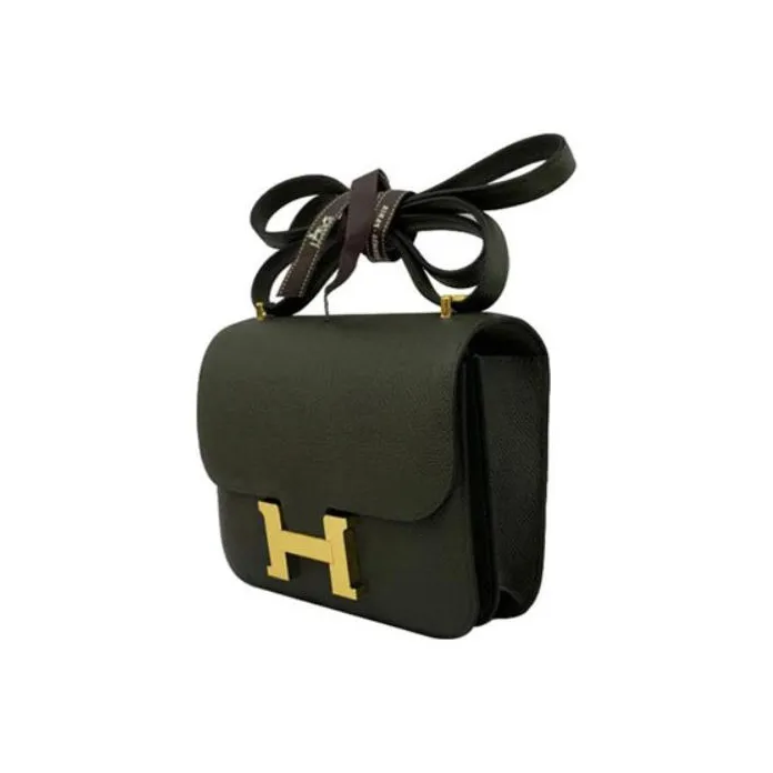 HERMES Constance Epsom Leather Shoulder Bag Crossbody Bag Mini Women's C6 Vert De Gris Gray Green-3