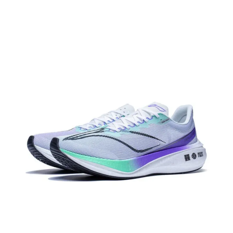 LiNing Feidian 3 Challenger Cushioned Slip-Resistant Low-Top Running Shoes Men's Gray Purple-2