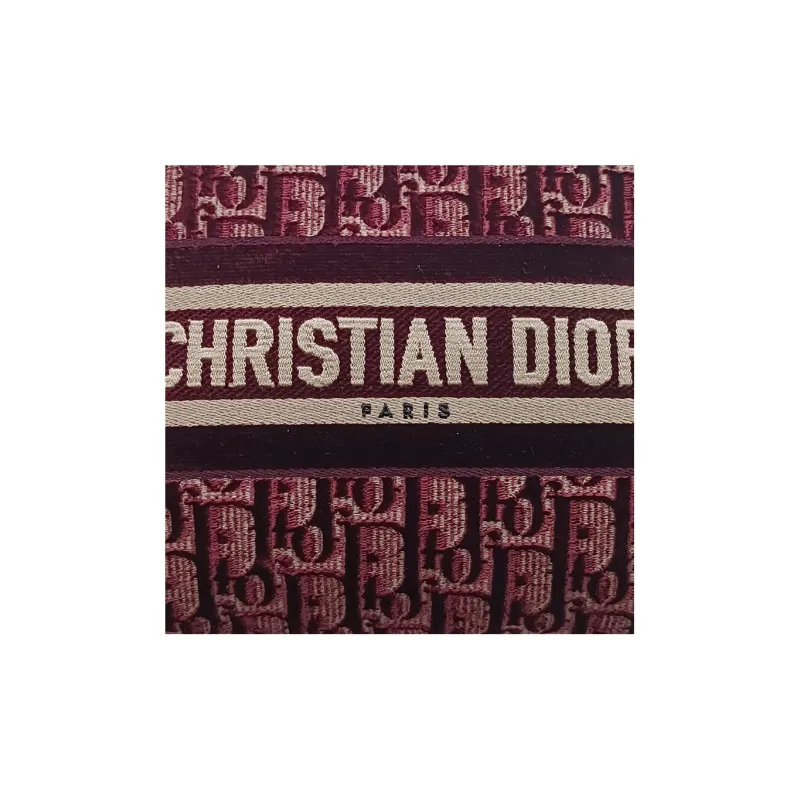 DIOR Velvet Oblique Surface Makeup Bag, Clutch Women's Burgundy-4