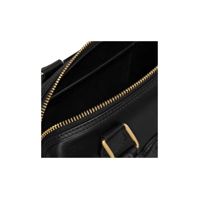 CELINE Cuir Triomphe Smooth Calf Leather Boston Bag, Shoulder Bag, Crossbody Bag, Handbag Small Size Women's Black-3