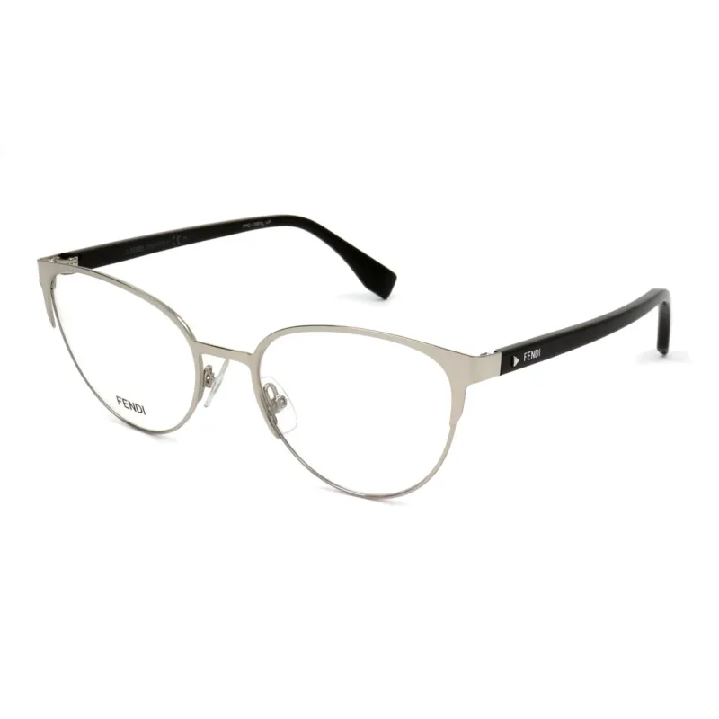 FENDI Metal Cat Eye Eyeglass Frames Unisex Gray-0