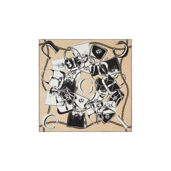 GUCCI Bag-print Twill Carré Scarf