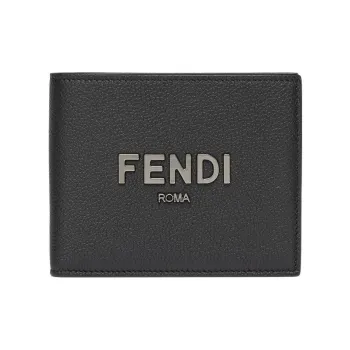 FENDI Signature Calfskin Wallet Men's Black
