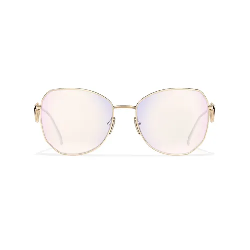 PRADA Metal Irregular Shape Sunglasses Women's Gold