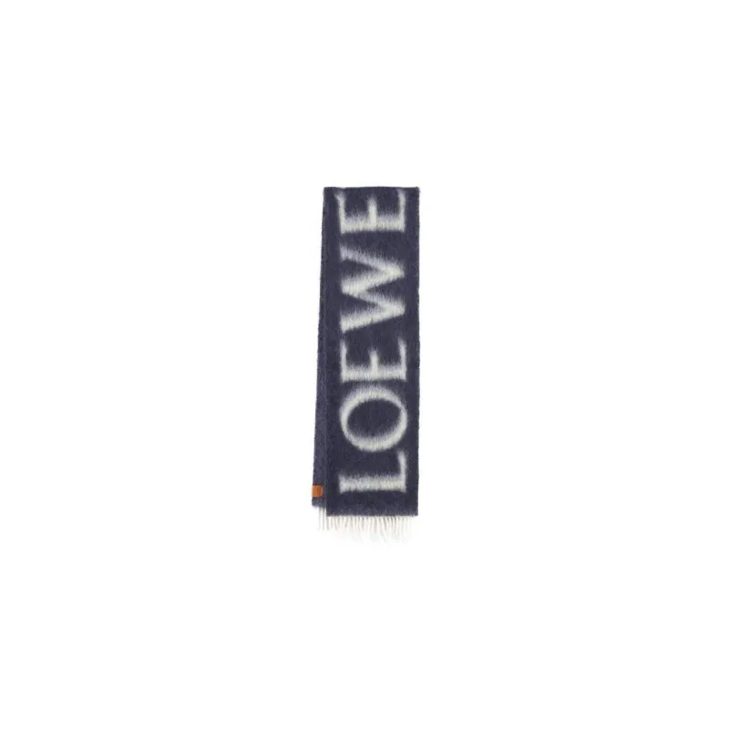 LOEWE Knit Scarves Women's Blue-0