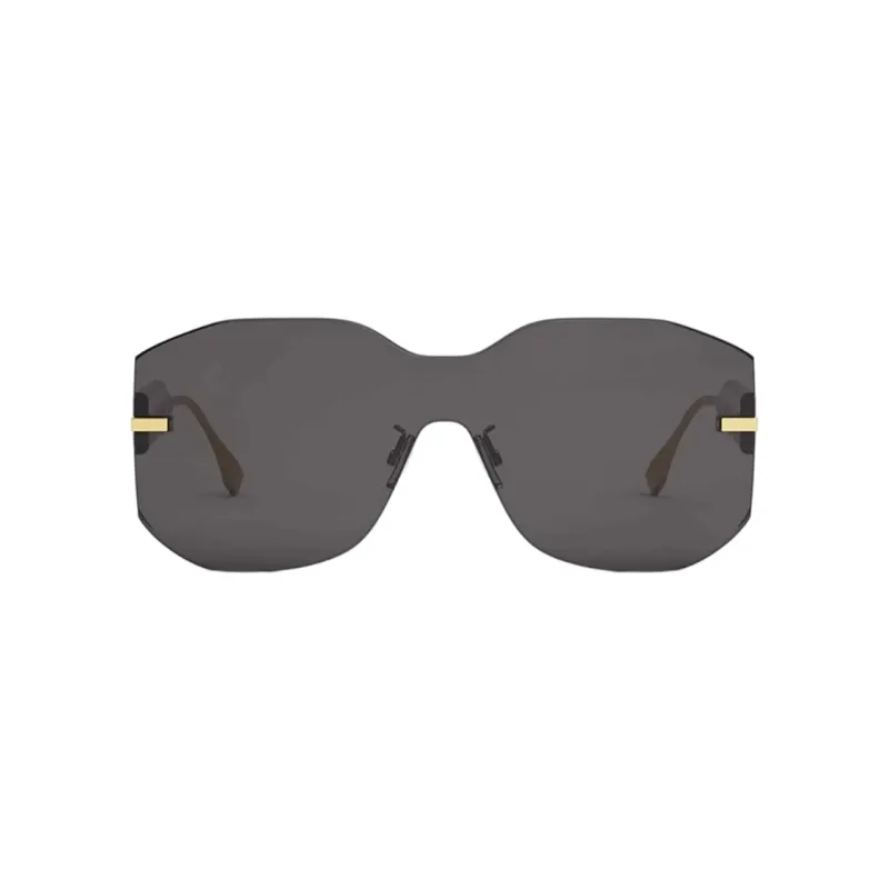 FENDI Metal Irregular Shape Sunglasses Women's Gray-1
