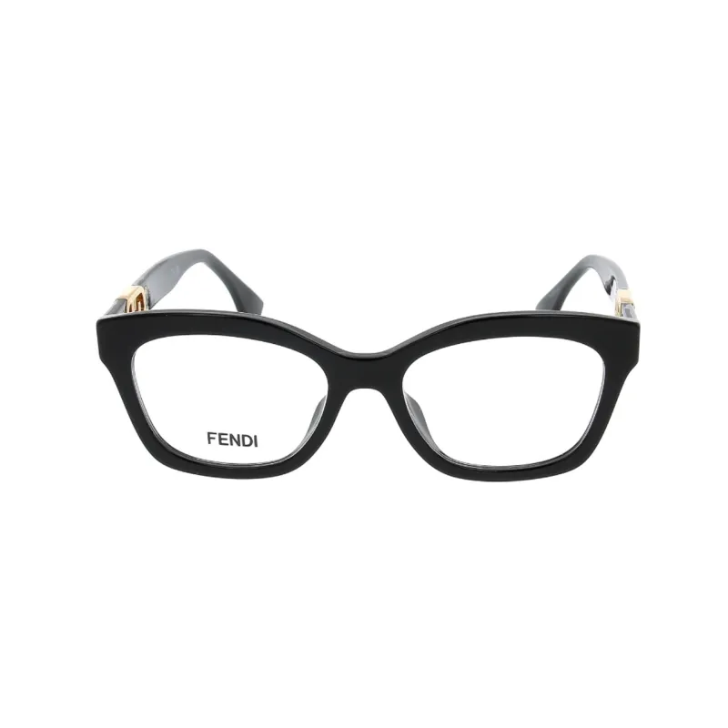 FENDI Acetate Irregular Shape Eyeglass Frames Unisex Black-0
