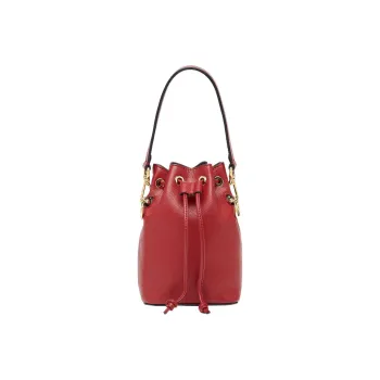 FENDI Mon Tresor Calfskin Bucket Bag Portable Crossbody Bag Shoulder Bag Mini Women's Red