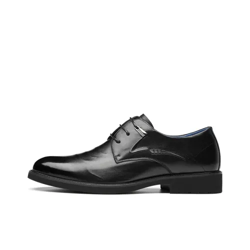 QIAONAI Dress Shoes Men Low-Top Black