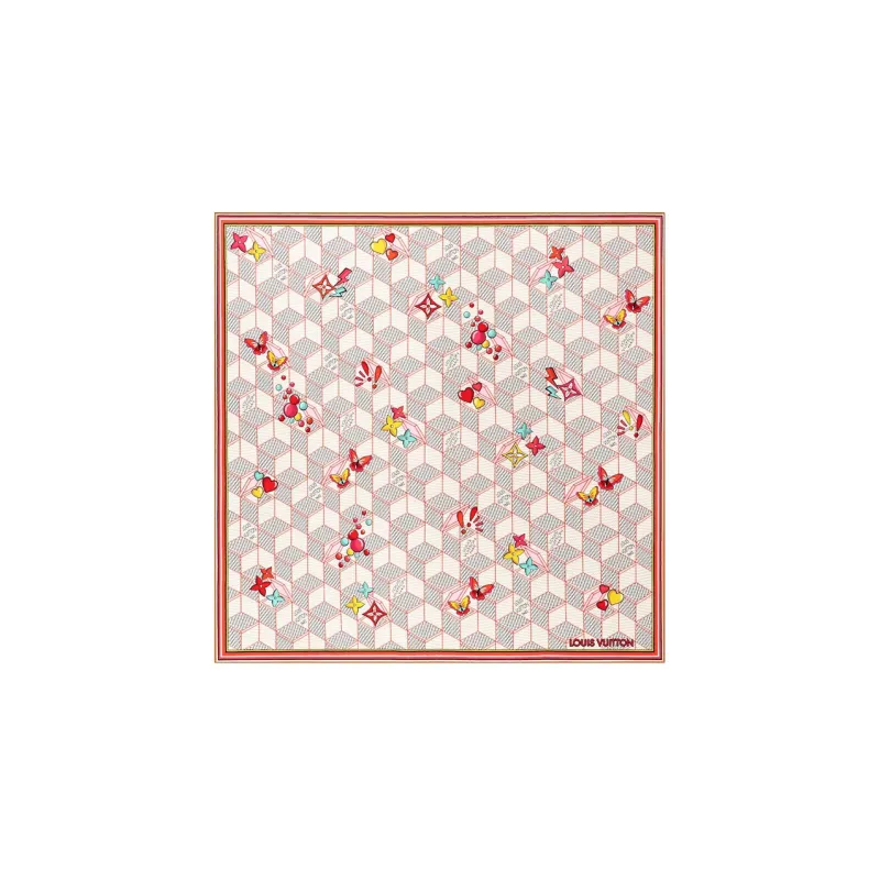 LOUIS VUITTON Damier Silk Scarves Women's Multicolor-0