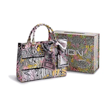 FION Artist Collaboration Fabric Tote Bag, Shopping Bag, Handbag Regular Women's Pink/Black