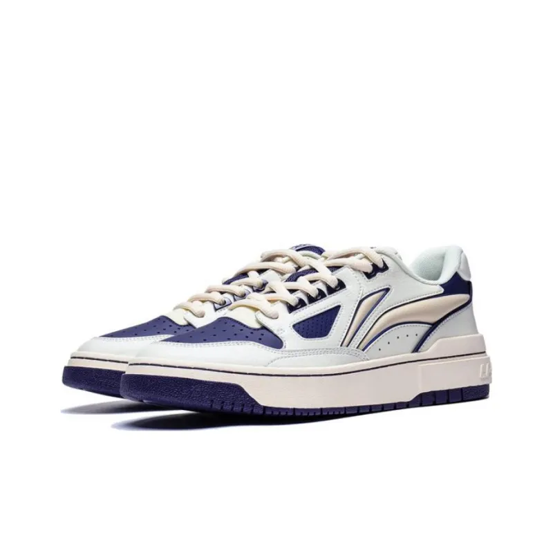 LiNing Rookie 2 Anti Slip Wear Resistant Low Top Skateboard Shoes Men's White Blue-2
