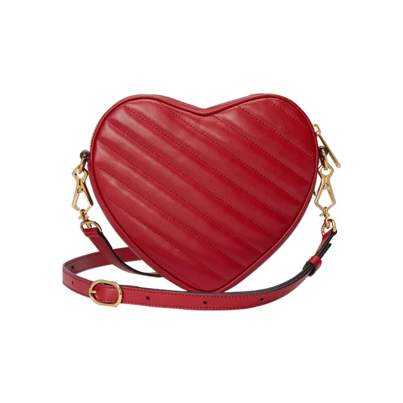 GUCCI Leather Crossbody Bag, Shoulder Bag Women's Red-3