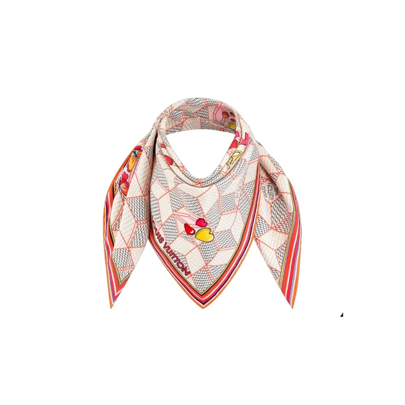 LOUIS VUITTON Damier Silk Scarves Women's Multicolor-2