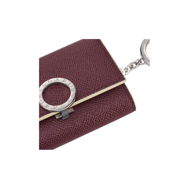 BVLGARI Bulgari Clip Calfskin Key Pouch Women's Brown-2