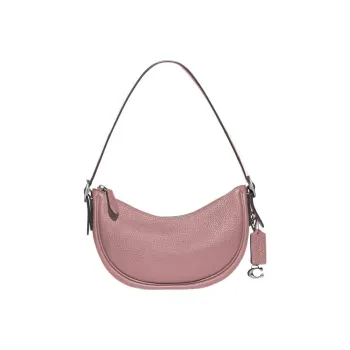 COACH Luna Pebbled Leather Crescent Bag Shoulder Bag Women's Fuchsia