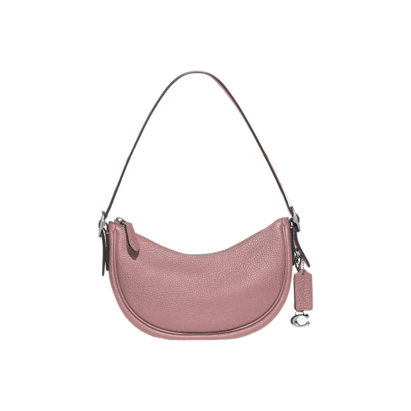 COACH Luna Pebbled Leather Crescent Bag Shoulder Bag Women's Fuchsia-0