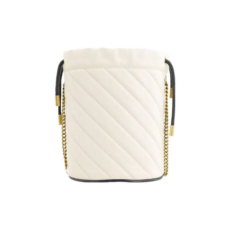 GUCCI GG Marmont Cow Leather Bucket Bag, Shoulder Bag, Crossbody Bag Mini Women's White/Blue-2