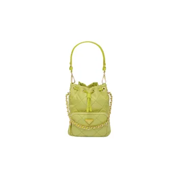 PRADA Re-Nylon Fabric Bucket Bag Portable Crossbody Bag Shoulder Bag Women's Lime Green