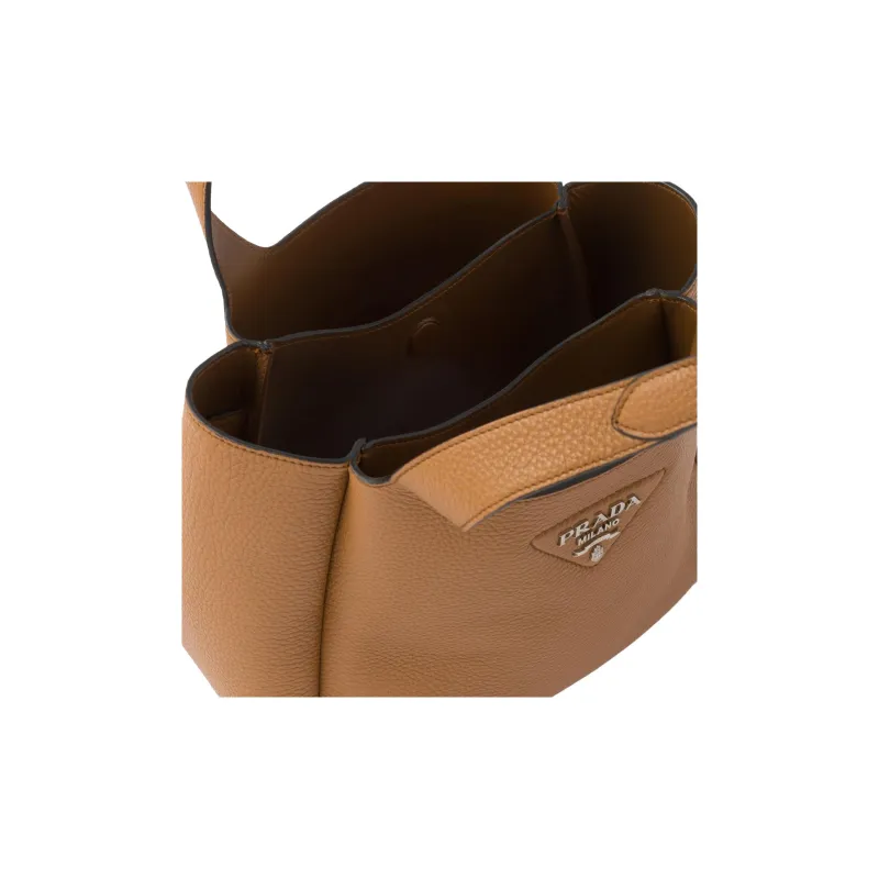 PRADA Leather Basket Bag Tote Bag Shopping Bag Handbag Women's Caramel-3
