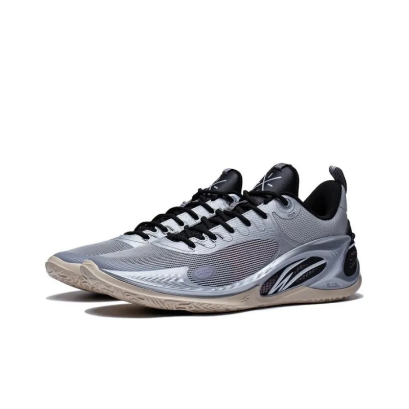 LiNing Wade 808 3 Anti Slip Wear Resistant Low Top Basketball Shoes Men's Black Gray-2