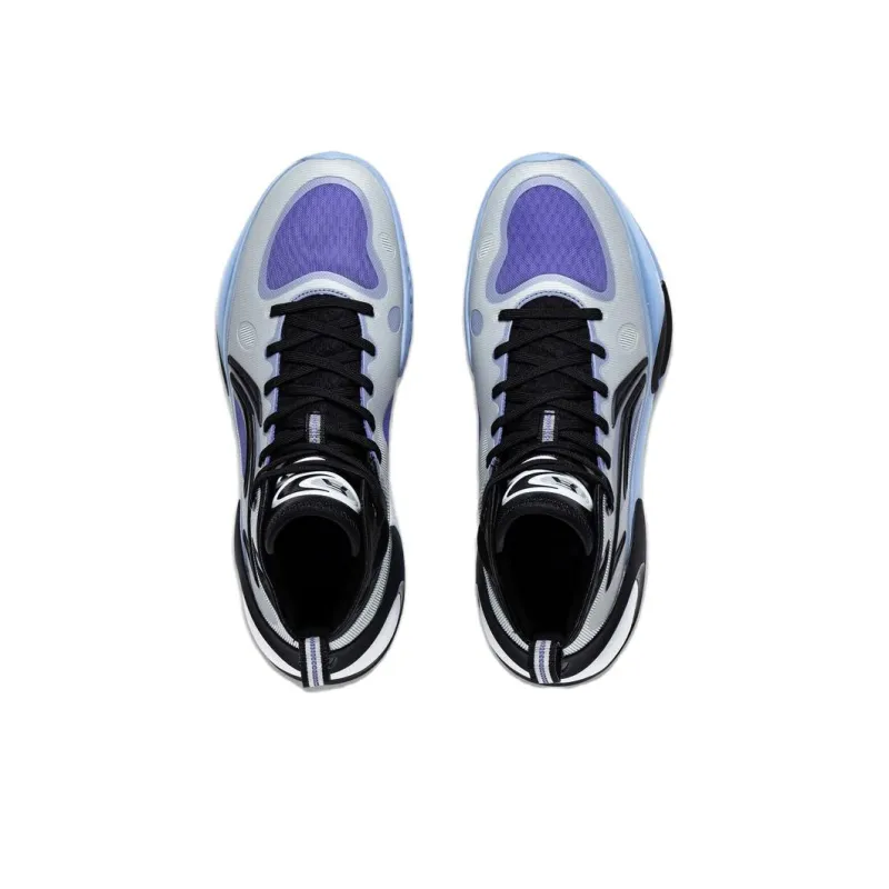LiNing YuShuai 17 Shock Absorbers With Slip Resistant Features Mid Top Basketball Shoes Men's Black Gray-3